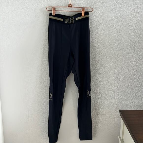 PE NATION Riseball Legging Black Spellout Athleisure Active Pants XS - Picture 2 of 12